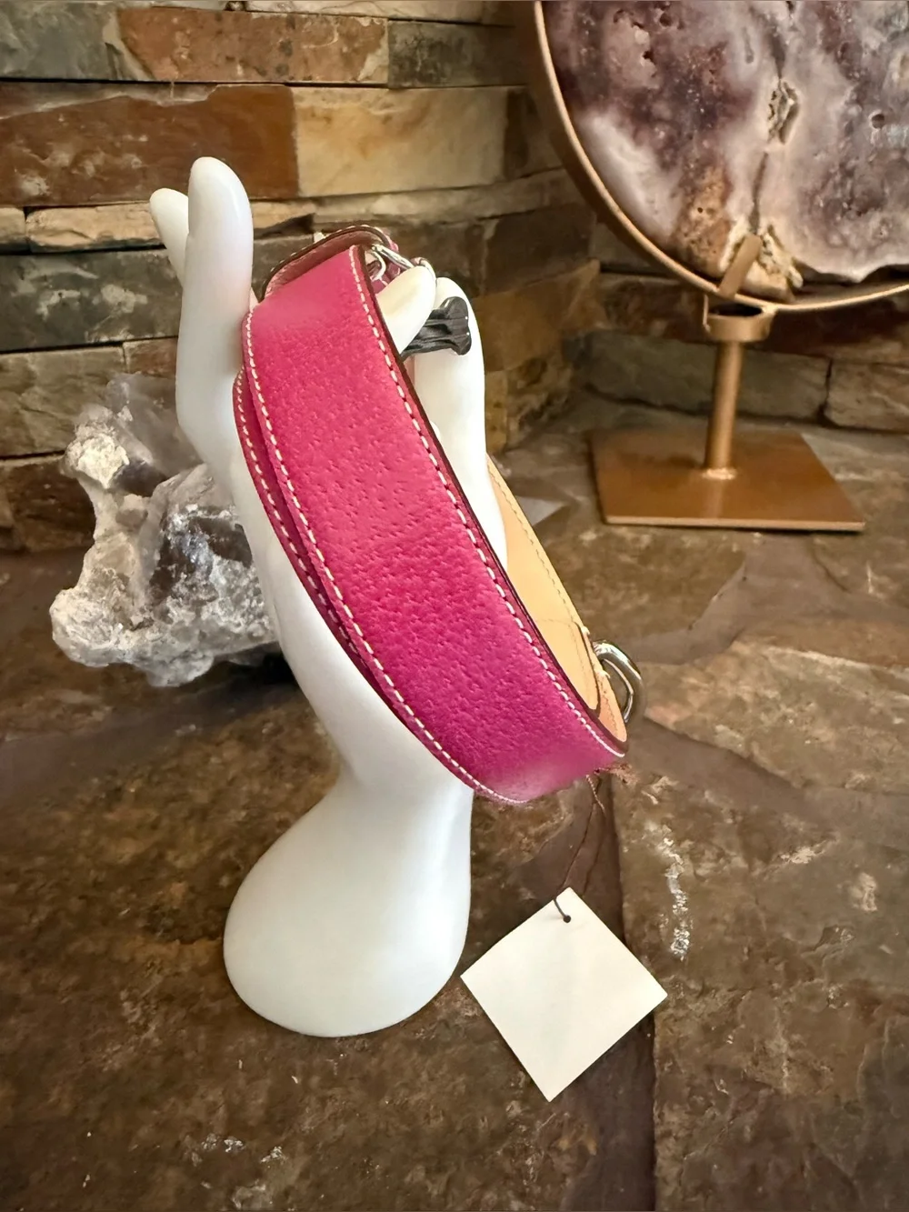 Coach Vintage Leather Dog Collar New Pink 60145